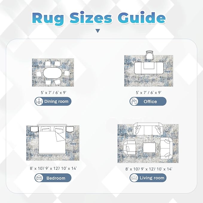pmtsns Area Rugs 8x10 for Living Room: Washable Rug Modern Abstract Neutral - Image 8