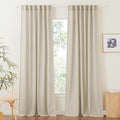 RYB HOME Farmhouse Boho Linen Sheer Curtains 90 inches Long by RYBHOME