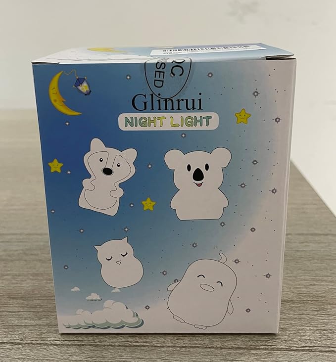 Large Koala Night Lights Kid Bedside Bedroom Light, Nursery Moon lamp, Portable Color Changing Care Lamps - Break Resistant, Eye Caring, Adjustable Brightness & Color and Time Setting - Large