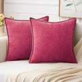 MIULEE Decorative Couch Throw Pillow Covers 18x18 Inch Hot Pink 2 Pack | by MIULEE