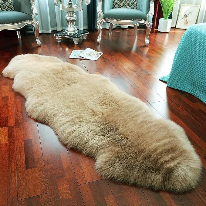LLB Genuine Sheepskin Area Rug Wool Rug Fur Carpet Fluffy Shaggy Fur Rug by LLB