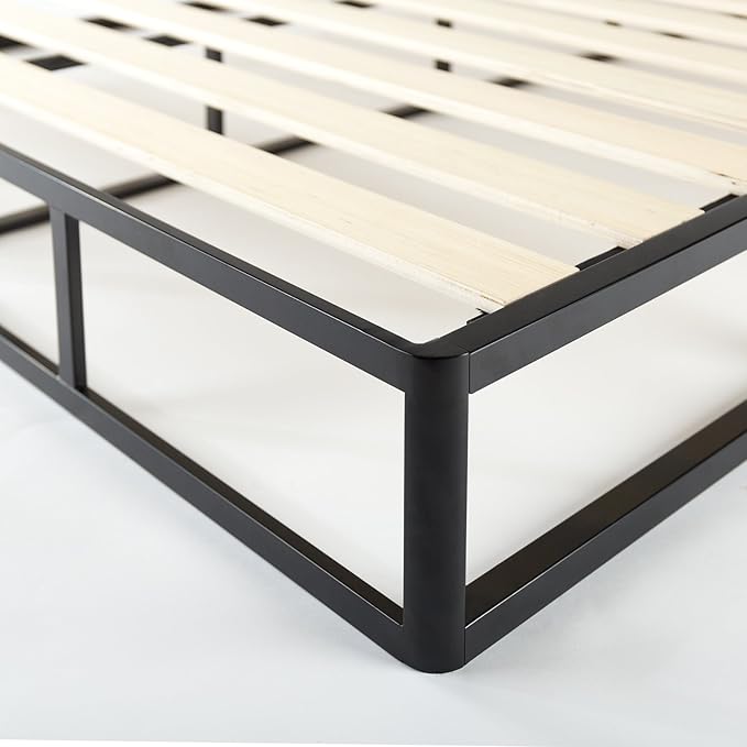 ZINUS Metal Box Spring with Wood Slats, 9 Inch Mattress Foundation, Sturdy Steel Structure, Easy Assembly, King