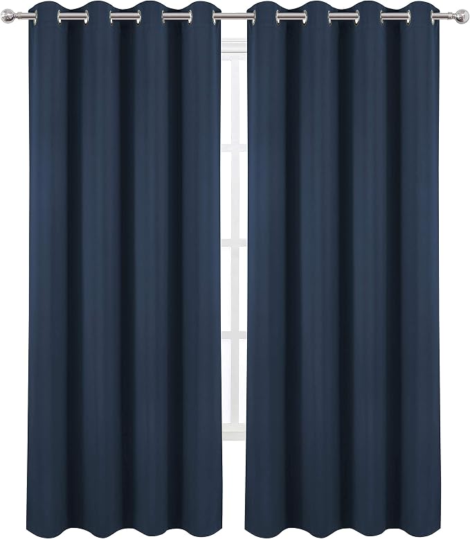 Navy Blue Blackout Curtains 52 x 84 inch/Set of 2 Curtain Panels Room Darkening - Image 2