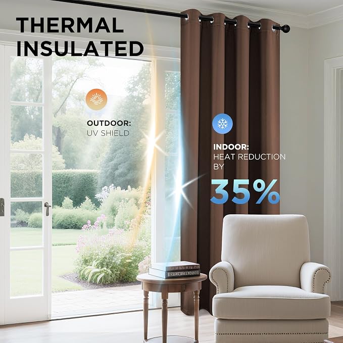 Joydeco Blackout Curtains 108 Inch Length 2 Panels Set, Thermal Insulated Long - Image 5