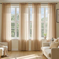 MIULEE Brown Sheer Curtains 90 Inches Long 4 Panels 54 x 90 Inches | Light by MIULEE