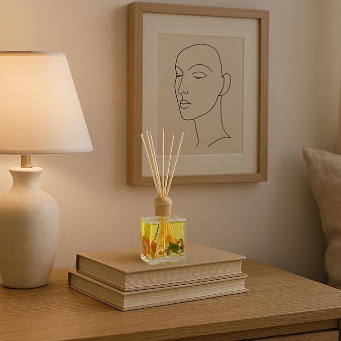 Rosy Rings Essence of Summer Botanical Reed Diffuser 13oz – Lasts 6-12 Months Floral Aromatherapy Notes of Hyacinth, Honeysuckle, Rose Home Fragrance Summer Decor Housewarming Wedding Gifts