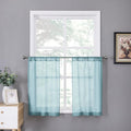 Tollpiz Sheer Tier Curtain Linen Textured Half Kitchen Curtains Sheer Light by Tollpiz