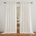 RYB HOME Long Sheer Curtains 108 inches Linen Textured Semi Sheer Curtains Privacy Light Airy Window Dressing for Living Room Bedroom Nursery Canopy Bed, Linen, W 70 x L 108, 2 Panels