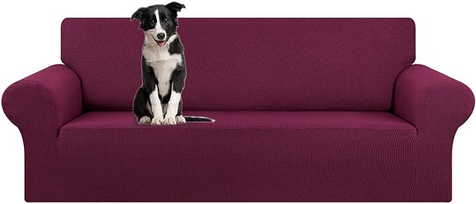 Stretch Oversized Couch Covers for Sofa Slipcover, Wine | 1-Piece Washable Sofa by KEKUOU