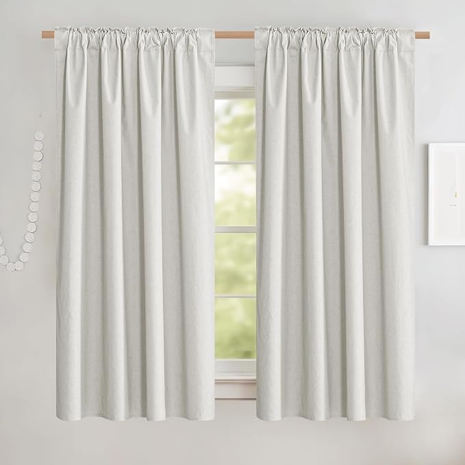 NICETOWN 100% Blackout Linen Curtains - Image 2