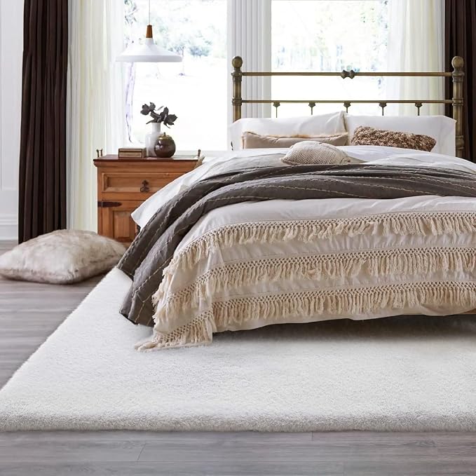 ORINOVA White Washable Faux Fur Area Rug - Image 3
