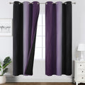 Black and Purple Ombre Blackout Curtains 72 Inch Length | Room Darkening by ESTELARTEXTILER