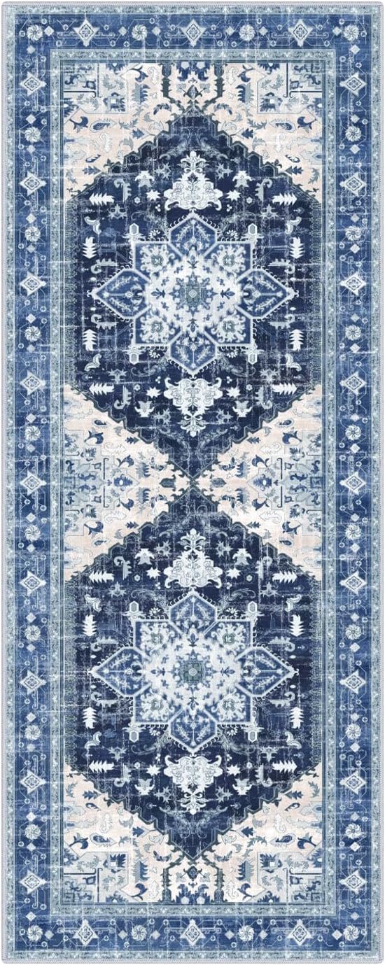 Yamaziot Washable Runner Rug, 2x5 Non-Slip Boho Vintage Hallway Rug Runner - Image 3