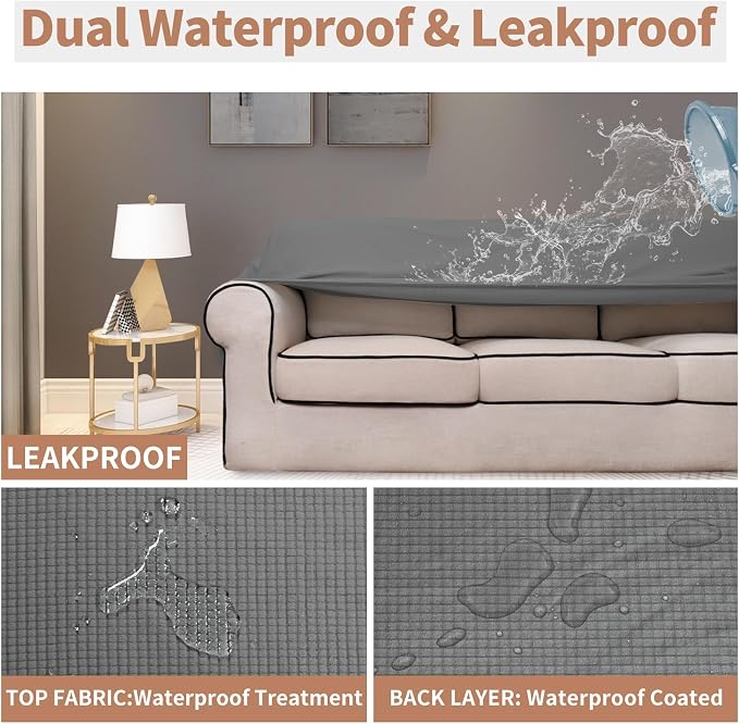 Easy-Going 100% Waterproof Couch Cover, 3 Cushion Couch Slipcover - Image 3