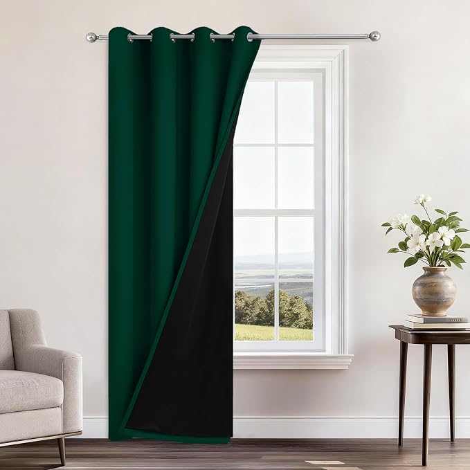 Yakamok Dark Green Blackout Curtains 96" Long by Yakamok