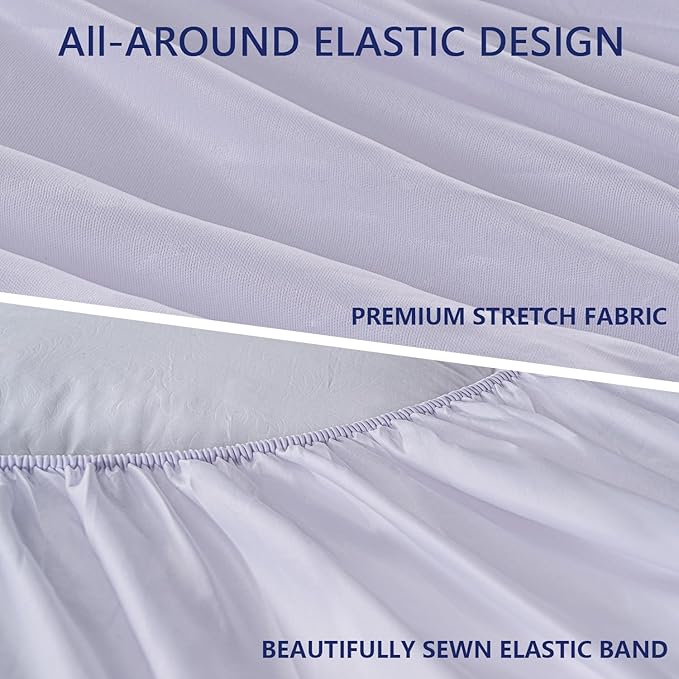 Marine Moon Mattress Topper Queen, Cooling Plush Bed Thick Pillow Top Pad, Hotel Quality Down Alternative for Queen Size with Deep Pocket,Soften Hardened Bed