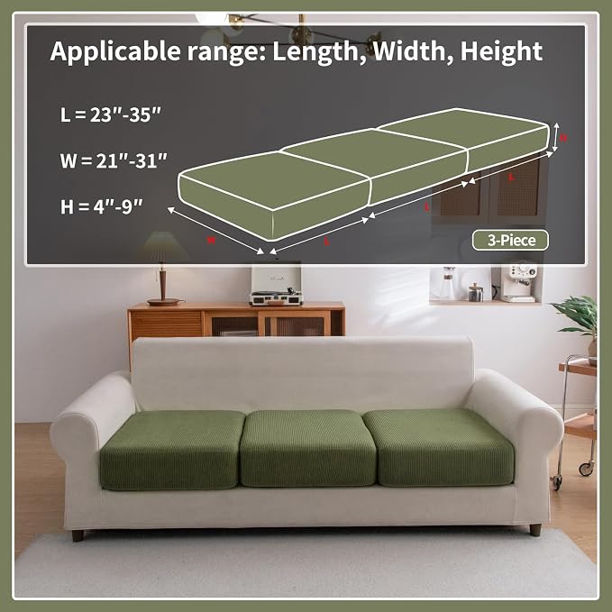 OHSIO Sectional Couch Covers, Wear Resistant Stretch Sofa Covers Washable Soft - Image 2