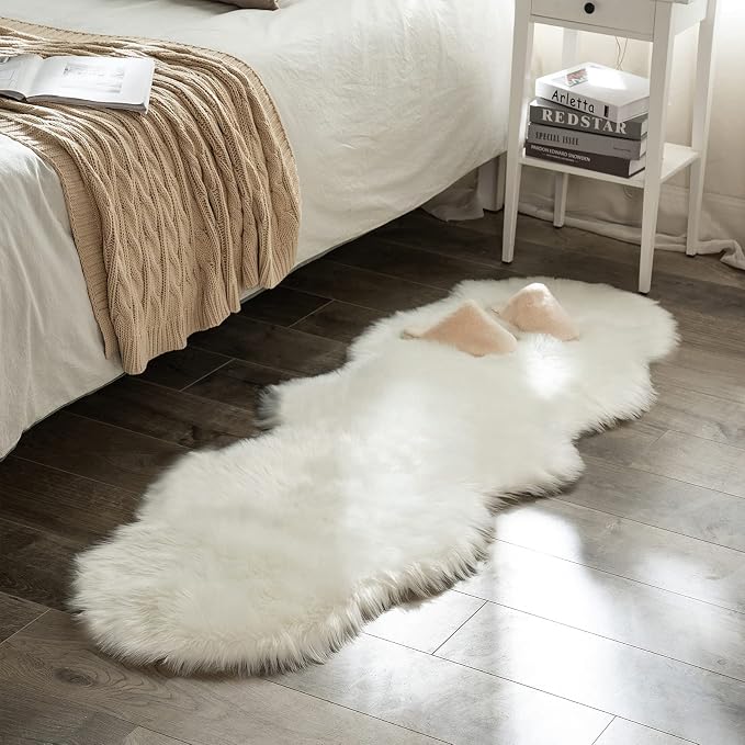 MIULEE Fluffy Area Rug 2x6 ft Faux Fur Sheepskin Rug by MIULEE