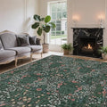 Vintage Green Living Room Rug, 6x9 Washable Area Rugs by Unknown