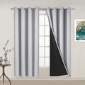 Yakamok Light Grey 100% Blackout Curtains 63 Inches Long 52" Wide 2 Panel | by Yakamok