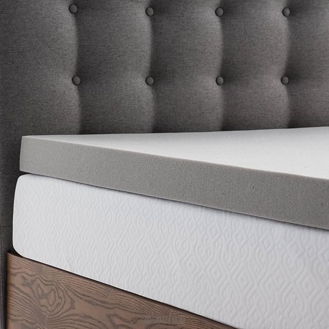 Lucid 3 Inch Ventilated Bamboo Charcoal Memory Foam Mattress Topper, CertiPUR-US Certified, Moisture and Odor Control-Twin