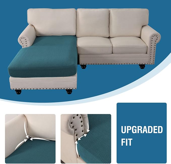 H.VERSAILTEX Sectional Couch Covers 1 Piece Chaise Slipcover L Shape Separate - Image 6