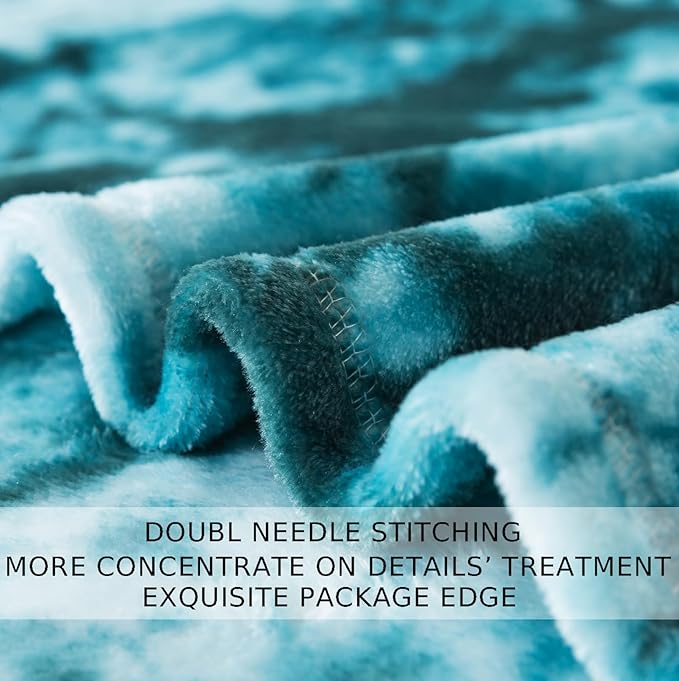 Fuzzy Blanket Queen Size - Teal, Soft and Comfy, Plush and Furry Faux Fur, Reversible Queen Blankets for Queen Full Bed, 90x90 Inches,Teal