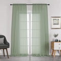 Chyhomenyc Sage Green Sheer Curtains 108 Inches Long by Chyhomenyc