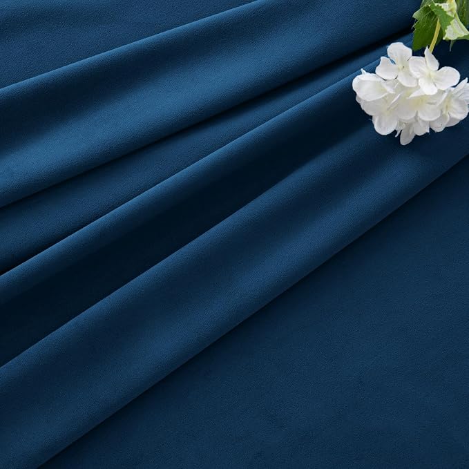MIULEE Velvet Curtains 50W x 108L 2 Panels Navy Blue Blackout Curtains | Luxury - Image 7