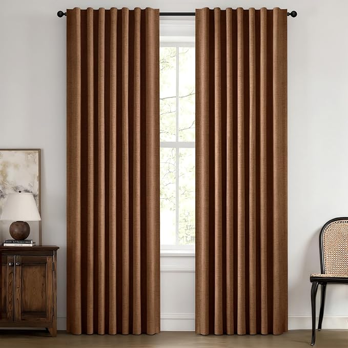 MIULEE 100% Blackout Linen Curtains by MIULEE