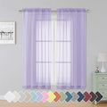 Simplebrand Lavender Sheer Curtains 63 Inch Length 2 Panels, Rod Pocket Solid by Simplebrand