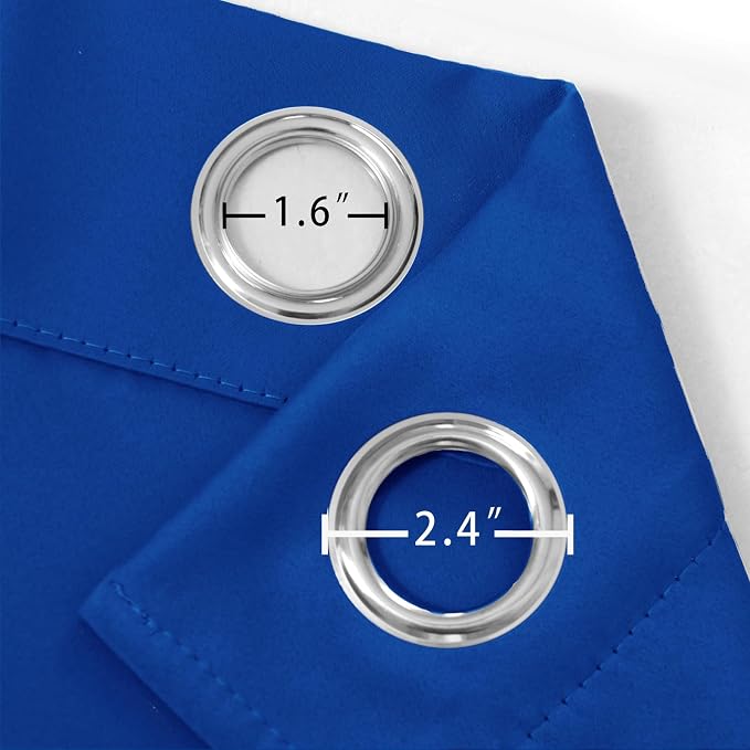 Royal Blue Thermal Blackout Curtains/42 x 72 Inch/Set of 2 Panels Room - Image 5