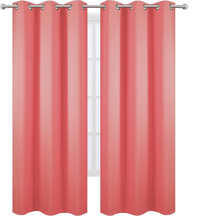 Blackout Curtains 42 x 84 inch/Coral Curtains Set of 2 Panels/Thermal Insulated - Image 2