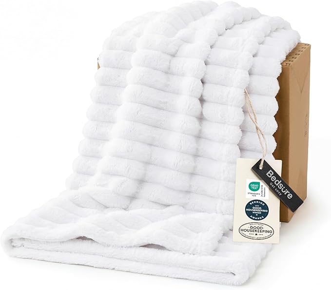 Bedsure Soft Throw Blanket for Couch Decor Gifts Bright White 50"x60" | by Unknown
