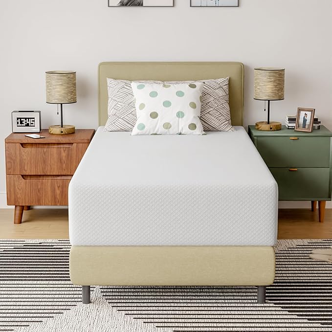 Memory Foam Mattress Medium-Firm for Pressure Relief & Cooler Sleep Gel Memory Foam Bed in a Box Fiberglass Free CertiPUR-US Twin Mattress for Soundly Sleep (Twin, 12 in)