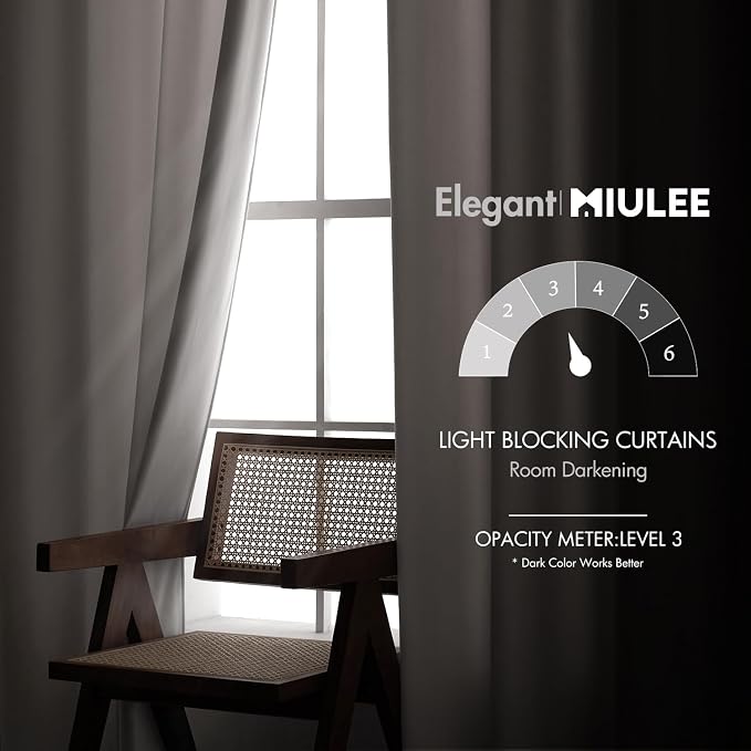 MIULEE Greyish White Velvet Blackout Curtains 52x84 inches 2 Panels | Luxury - Image 5
