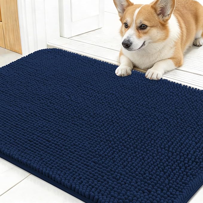 OLANLY Dog Door Mat for Muddy Paws 24x16, Super Absorbent Chenille Mud Mat | by OLANLY