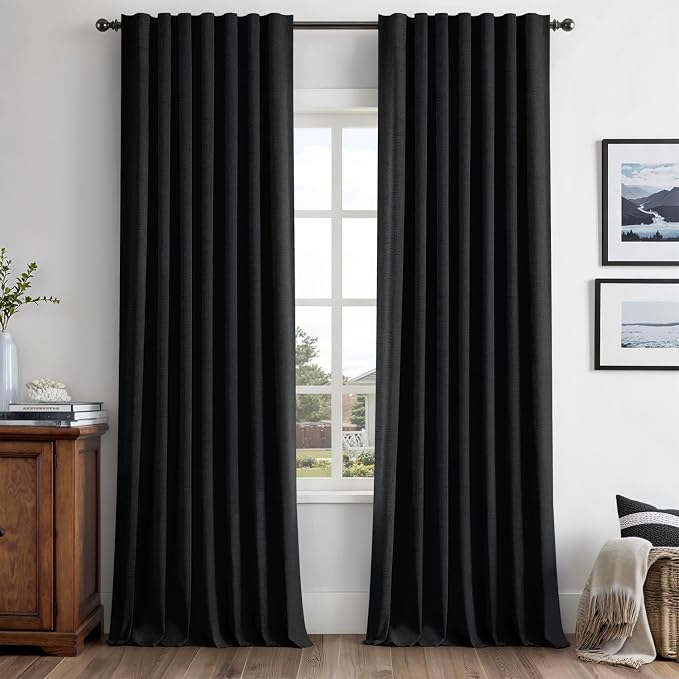 MIULEE 100% Blackout Linen Curtains by MIULEE