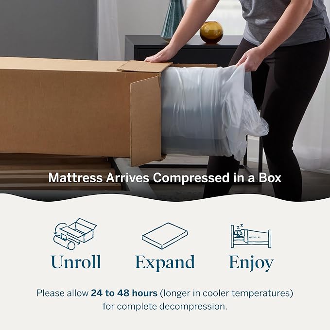 Lucid 10 Inch Memory Foam Mattress - Firm Feel - Infused with Refreshing Bamboo Charcoal and Cooling Gel - Bed in a Box - Temperature Regulating - Pressure Relief - Breathable - Twin XL Size