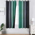 Black and Green Ombre Blackout Curtains 63 Inches Long | Gradient Color Curtains by ESTELARTEXTILER