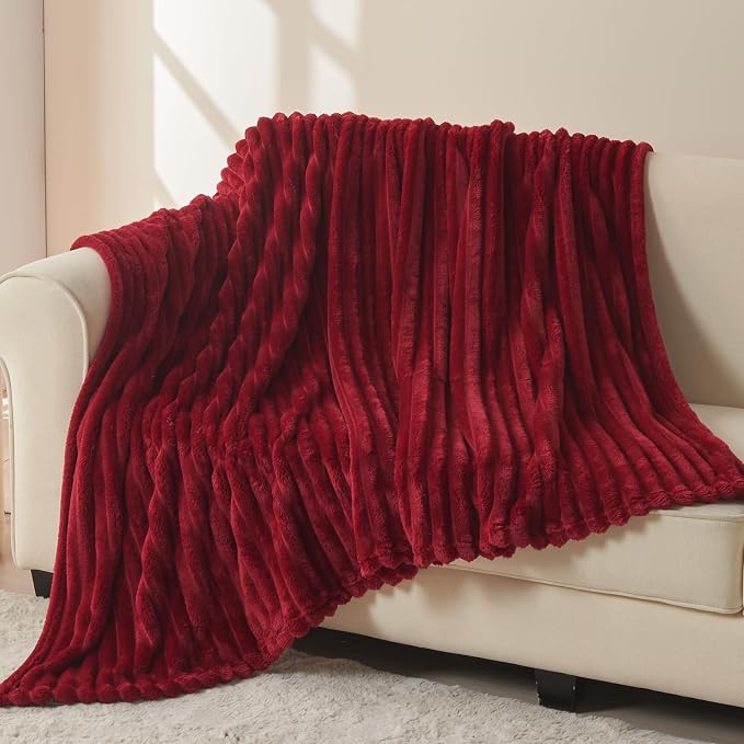 NEWCOSPLAY Fleece Ribbed Cozy Twin Blanket - Image 3