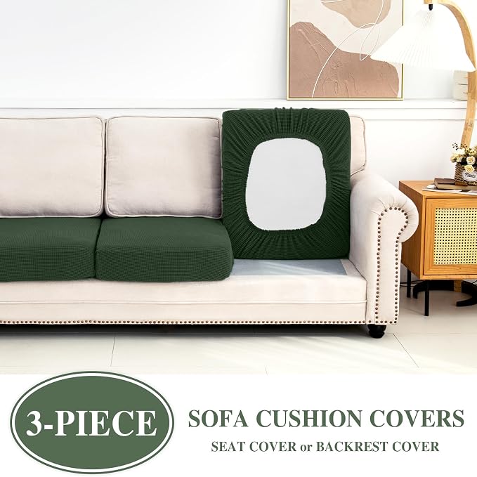 LA MEACK Couch Cushion Covers Seat Cushion Cover Stretch Couch Cover Separate - Image 3
