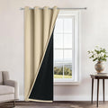 Yakamok Beige Blackout Curtains 96 Inches Long by Yakamok