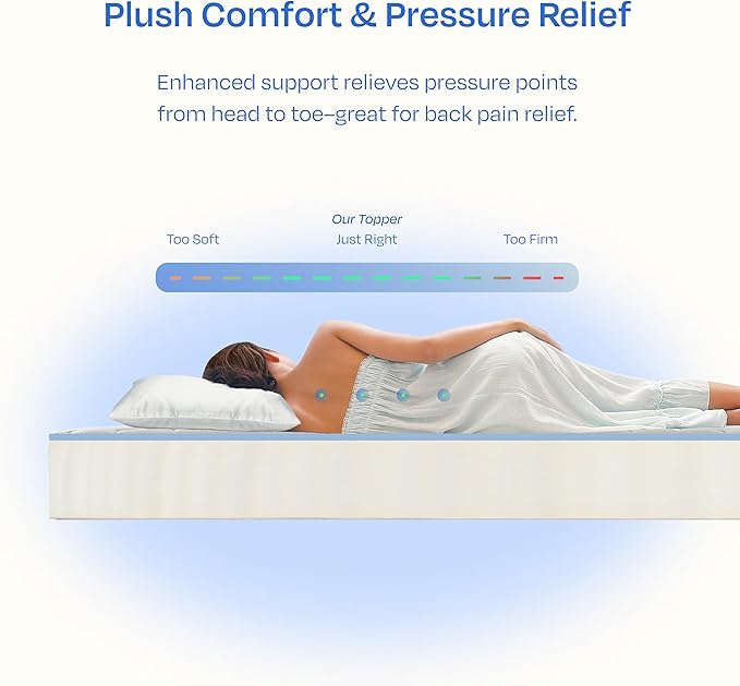 California Design Den Twin Mattress Topper, Thick Cooling Pillow Top Mattress Topper Twin for Restful Sleep, 900 GSM Fill, Breathable & Gentle on Skin