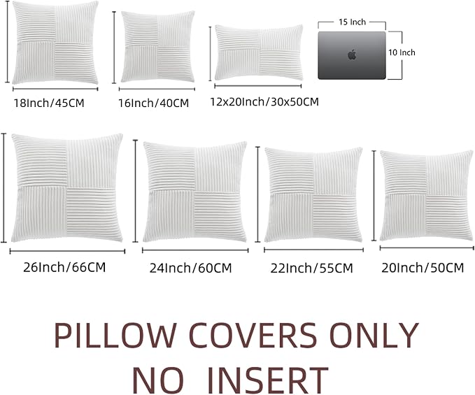 Fancy Homi 2 Packs White Lumbar Decorative Throw Pillow Covers 12x20 Inch - Image 7