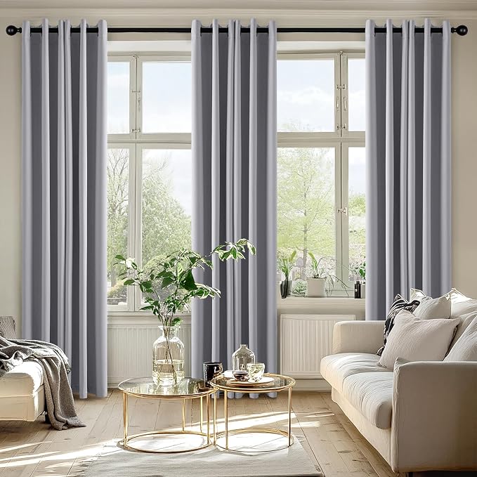 MIULEE Blackout Curtains for Bedroom 2 Panels 40 x 84 Inch Long Light Grey | - Image 6