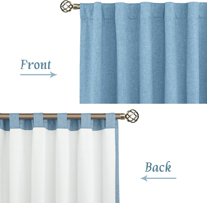 54 Inch Linen Full Blackout Window Curtains - Image 8