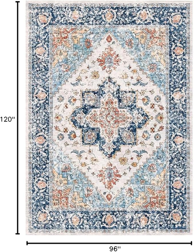 SERISSA 8x10 Washable Non Slip Boho Area Rug - Image 2