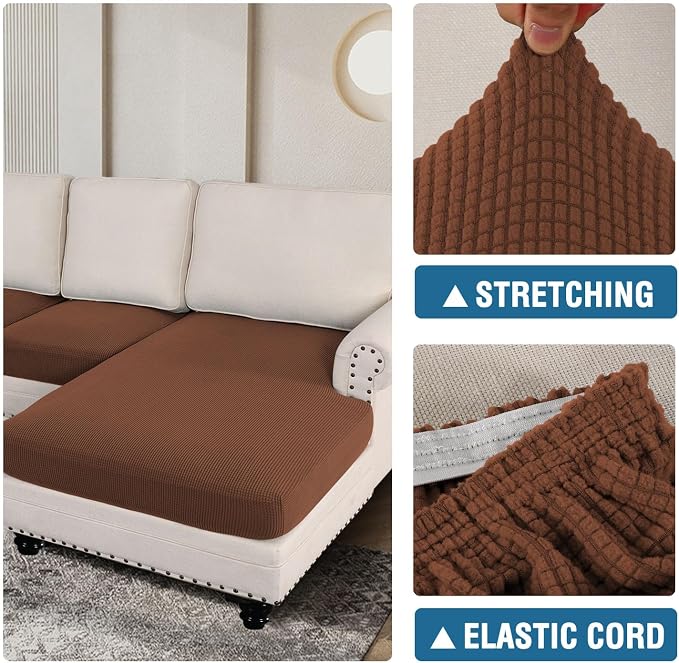 H.VERSAILTEX Sectional Couch Covers 3 Pieces Sofa Seat Cushion Covers L Shape - Image 7