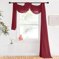 NICETOWN Decorative Scarf Curtain 216 Long - Voile Sheer Home Decor Scarf Valance Window Treatment for Christmas/Thanksgiving (W60 x L216, 1 Panel, Haute Red)